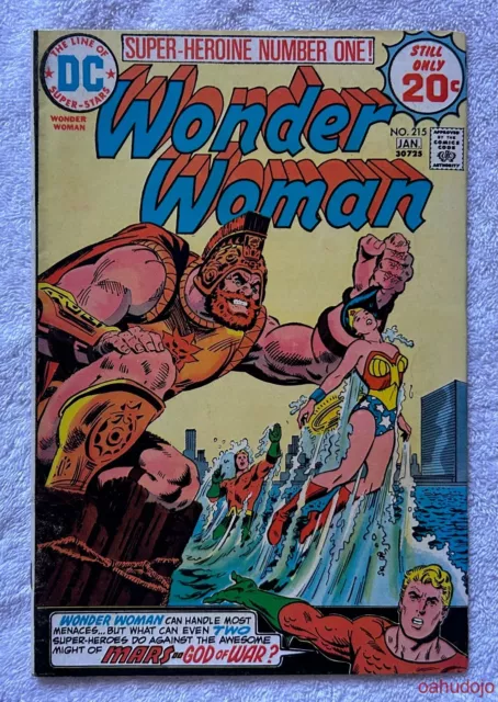 DC WONDER WOMAN #215 1st Series Last 20 cent cover Jan 1975 VF*