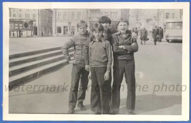 Portrait of four boys Friendship Vintage photo