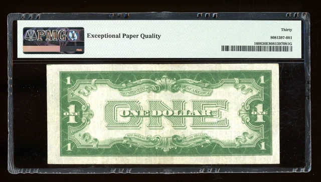 DBR 1934 $1 Silver Funnyback Fr. 1606 BA Block PMG 30 EPQ Serial B85585894A 2