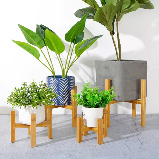 Wood Planter Pot Trays Flower Pot Rack Strong Free Standing Bonsai Holder GF  ZT