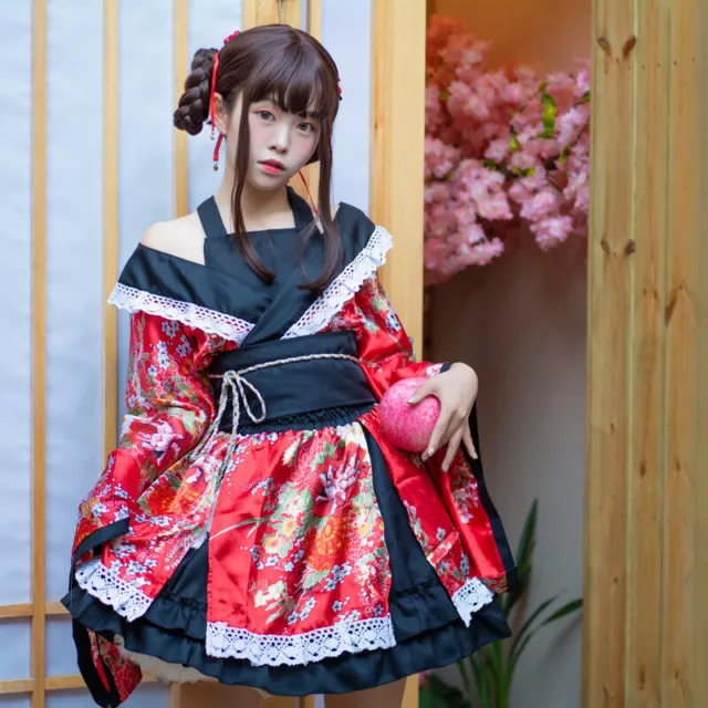 Japanese Women's Traditional Kimono Formal Dress Cosplay Performance Costume