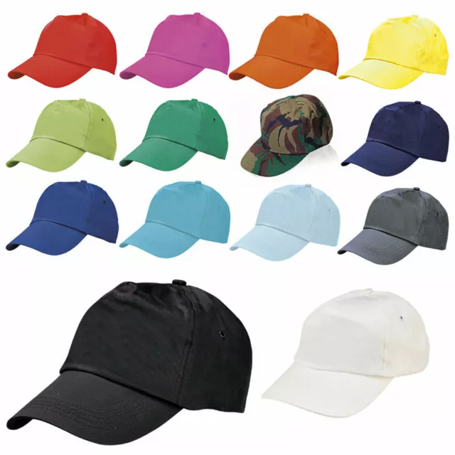 1pc Mens Womens Plain Cotton Baseball Cap Adjustable Peak Sport Summer Caps