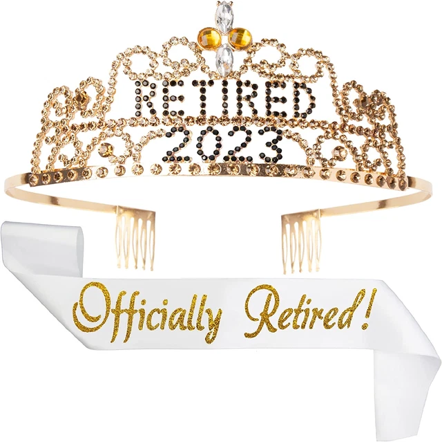 2023 Retirement Tiara & Sash Set Gold Tiara Crown & Officially Retired