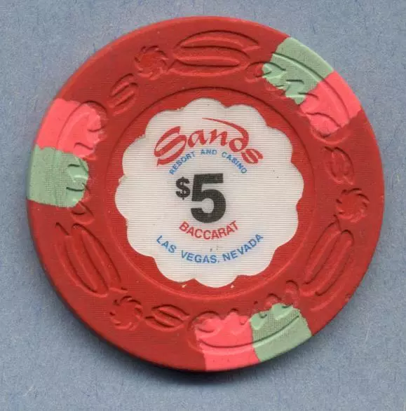 SANDS, Las Vegas, $5 oversize Baccarat chip from the 80s  TCR# N7821