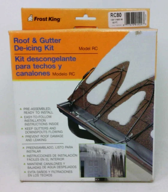 FROST KING ROOF Gutter DeIcing Kit RC 80ft Heat Cables 120V 400W 80