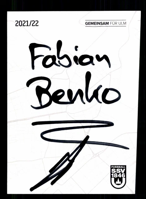 FABIAN BENKO AUTOGRAPH Card SSV Ulm 1846 2021-22 Original Signed £1.52