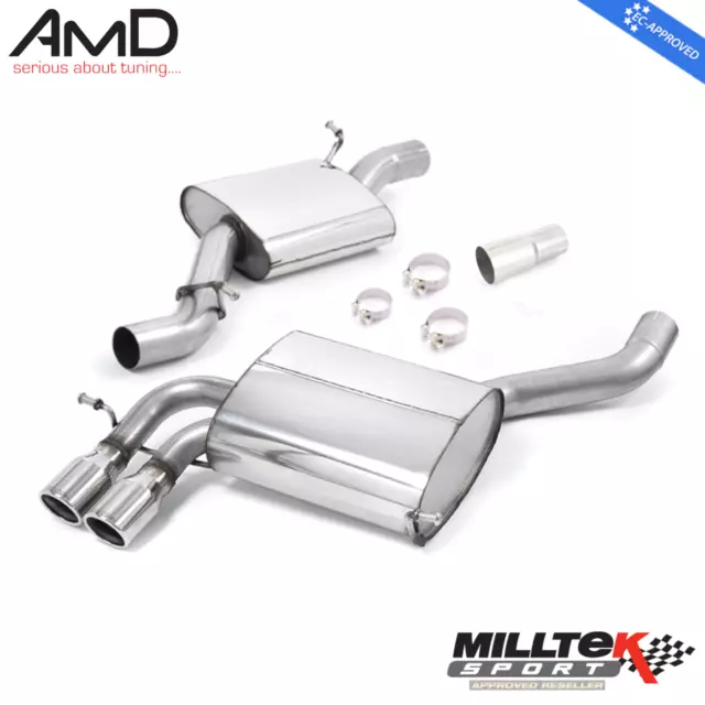 Milltek Audi S3 8P Cat Back Exhaust System Resonated 3DR GT80 Tips EC Approved