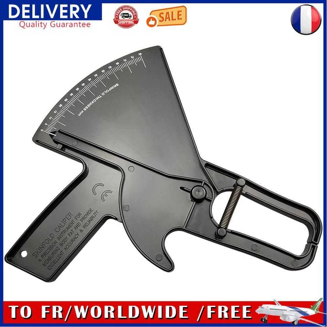 Body Fat Caliper Keep Fit Slim Guide Skinfold Measure Meter Tester (Black)
