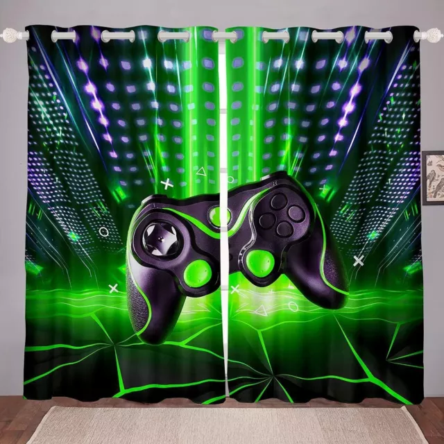 Gamepad Curtains Bedroom Living Room Eyelet Ring Blackout Door Decor UV Protect