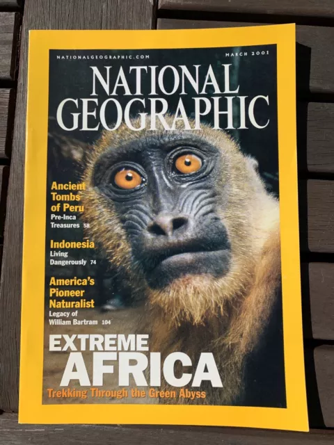 NATIONAL GEOGRAPHIC Magazine March 2001 - Africa / Peru / Indonesia / Bartram