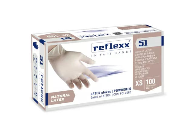 Guantes Látex Desechable Reflexx51 Con Polvo 100Pz Reflexx