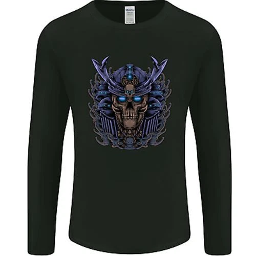 Samurai Teschio Mma Arti Marziali Gym Training da Uomo Manica Lunga T-Shirt