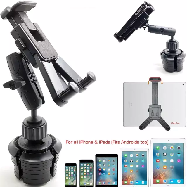 Car SUV Truck Drinks Beverage Cup Holder Mount for iPad AIR PRO MIN & All iPhone