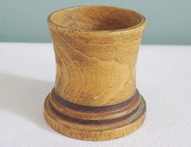 Antique Dice Cup Shaker Carved Turned Boxwood Victorian Treen Wood c1880