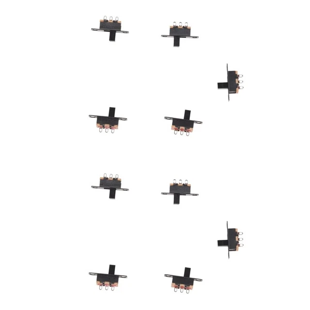10 Pcs 50V 0.5A 3 Pin 2 Position On/OFF 1P2T SPDT Slide Switch 3 Pin O1A4