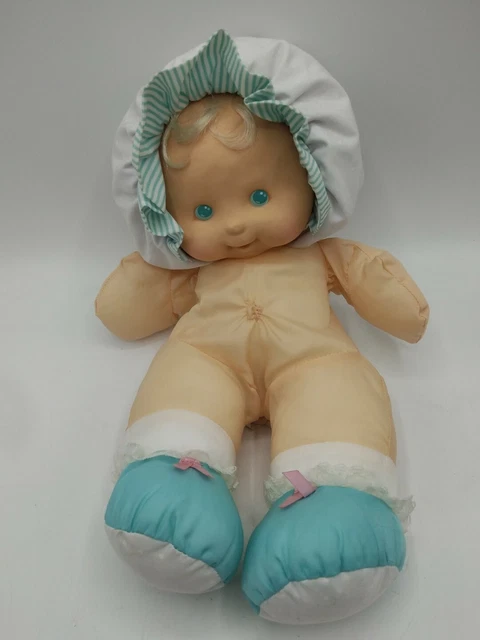 FISHER PRICE Puffalump Kids Teal Green Doll Stuffed 1991 Vintage no outfit
