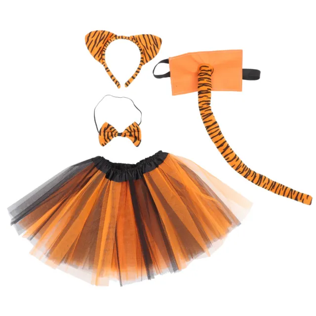 Plastic Toddler Animal Ears and Tail Tiger Cosplay Tutu Skirt