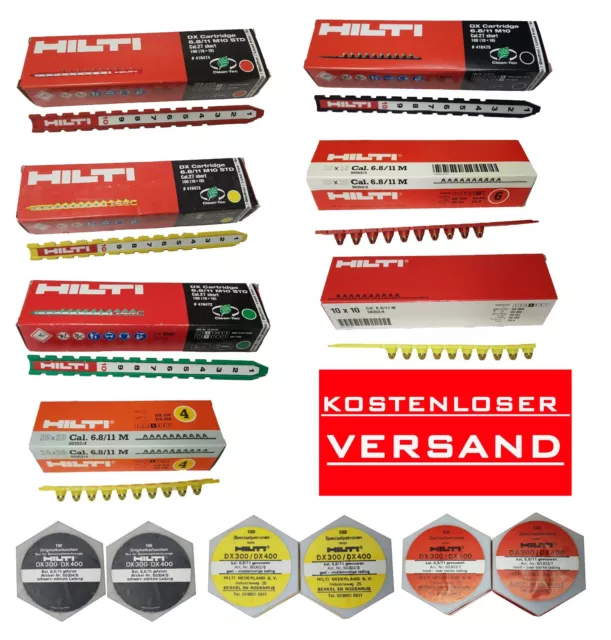 Hilti DX Cartridges Kartusche 6.8/11 M 10 rot, gelb, grün, schwarz