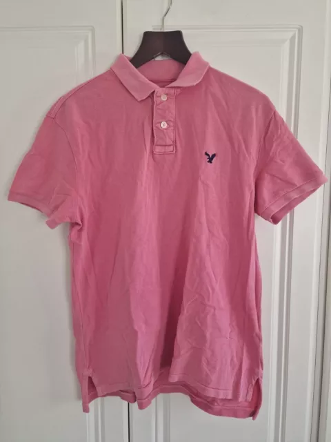 Polo Shirt classica originale American Eagle rosa taglia media