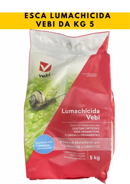 Esca Lumachicida Vebi Da Kg 5. Antilumaca Al 5% Di Metaldeide.
