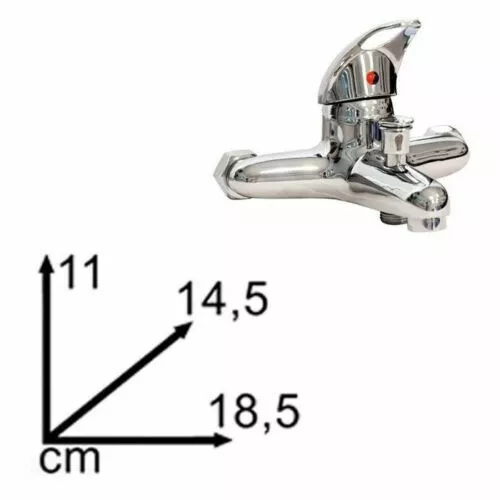 Rubinetto Miscelatore Per Vasca Da Bagno Wal-God Metallo Cromato Innesco Doccia 2
