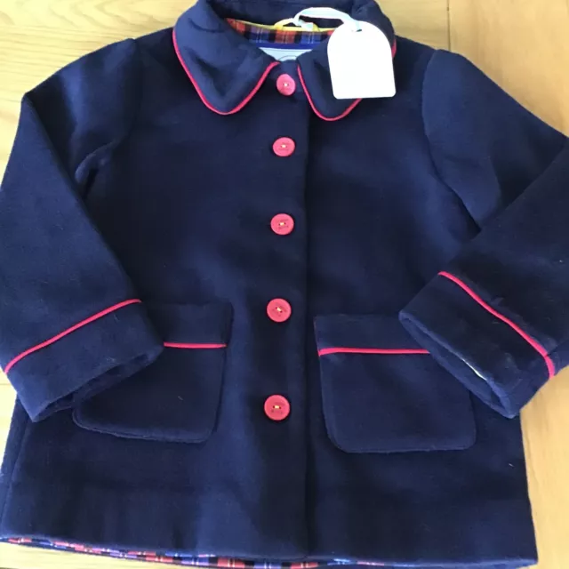 Little Bird By Jools Oliver Navy Blue Girls Wool Mix Coat Age 4-5 Years 🌈🍄🌈