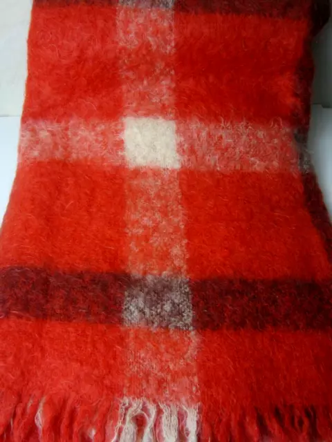 Vintage Hudsons Bay Company 100% Mohair Blanket Plaid 62" x 75" Made In Scotland