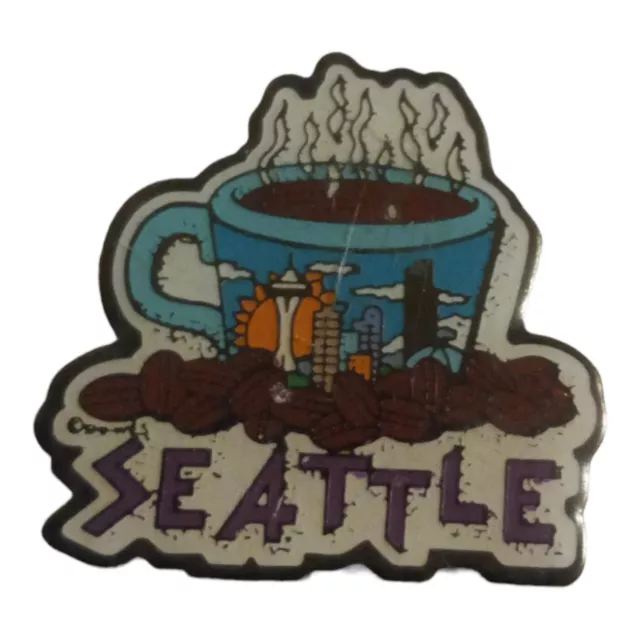 Seattle Washington Coffee Cup Pin Pinback Travel Souvenir