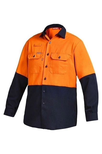 Hard Yakka Plus Hi Vis 2 Tone Fire Resistant Safety Shirt (Y04065) Size: L