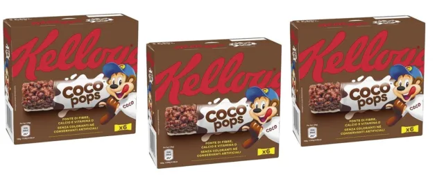3x Kellogg's Coco Pops Snack Puffreisriegel mit Kakao ( 6 x 20g ) 120g