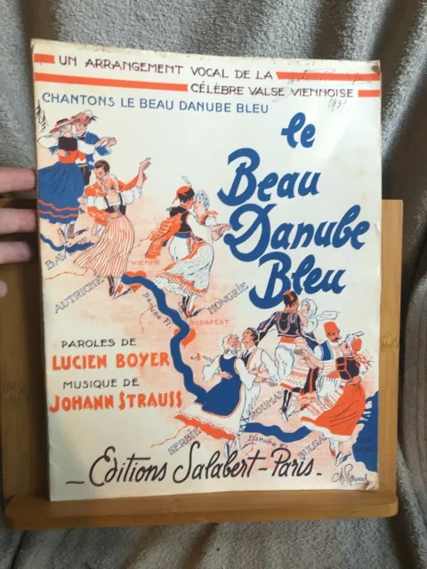 Johann Strauss Le beau Danube bleu partition chant piano Lucien Boyer Salabert