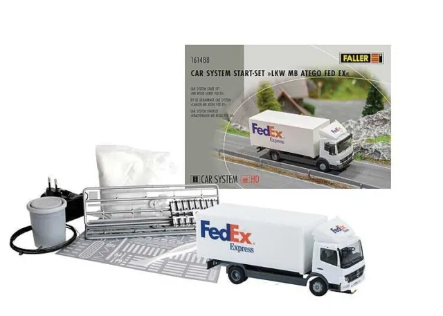 FALLER CAR SYSTEM FED-EX Delivery Truck Starter Set US Charger 1/87 Scale 161488