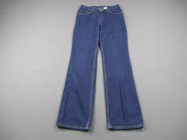 Vintage Levis 517 Jeans Women 9 JR Bootcut Slim Fit Western Blue Denim Heavy Y2K