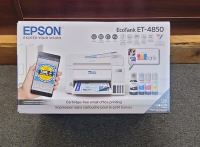 EPSON ECOTANK ET-4850 Color Inkjet All-In-One Printer - White - NEW EUR 515,04 - PicClick FR