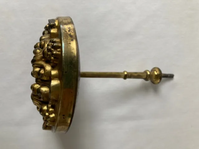 5" Antique Brass Gilt 19th Century Victorian Rosette Curtain Tie Back Hardware 10