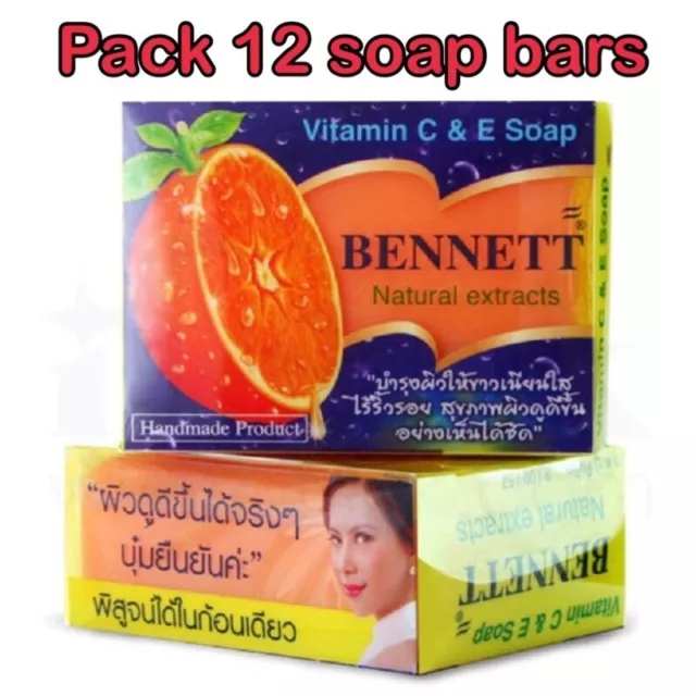 12X BENNETT C&E Vitamin Soap Bar Natural Extracts Face Body Bath Wash 130G + DHL