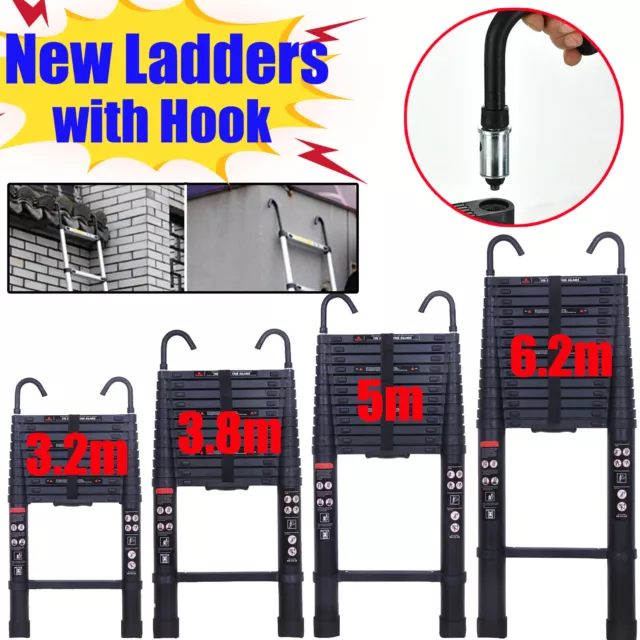 Multi-Purpose Aluminium Step Telescopic Folding Ladder Extension Extendable 3-6M