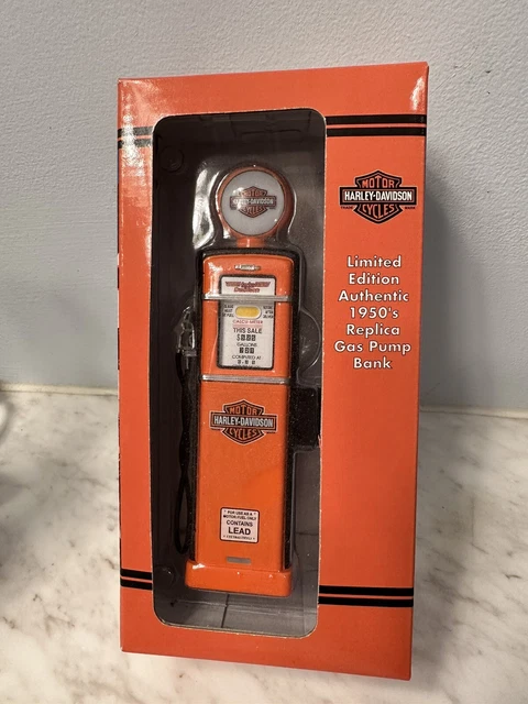 Harley Davidson Limited Edition Authentic 1950’s Replica Gas Pump Bank 1998 NIB