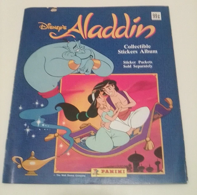 DISNEY ALADDIN Collectible Sticker Album Panini Very Good with little ...