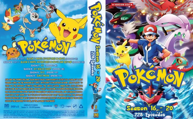 ENGLISH DUBBED POKEMON Season 6-10 (Vol.1-242Eps) DVD USA Version All  Region