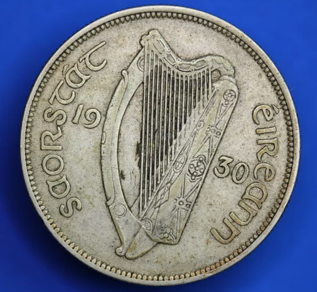 1930 Ireland Eire Irish Half Crown 2/6 coin 75% silver coin **[24341]