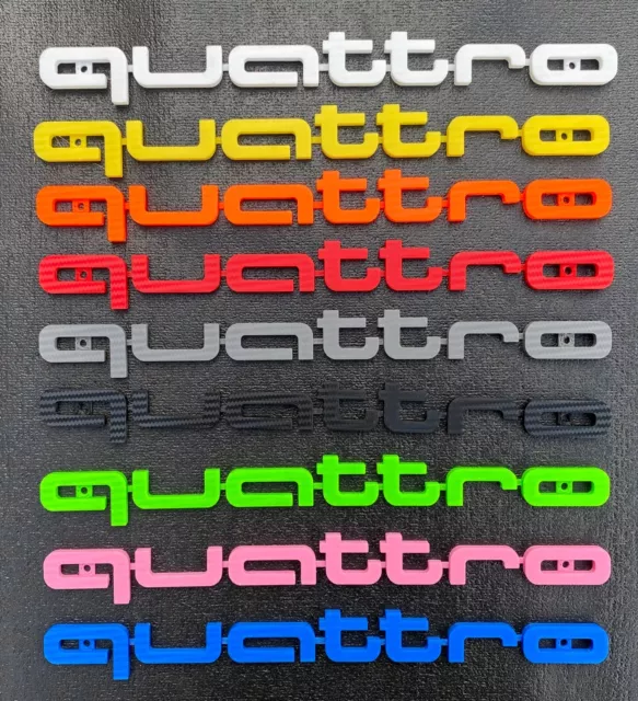 Audi QUATTRO Front Badge Grill logo Carbon Effect 3D audi A3 S3 A4 S4 Q7 TT