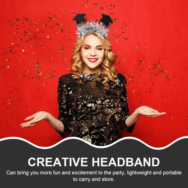 2 PCS 2023 Headband Graduation Headbands Sequin Hair Felt Child £5.68