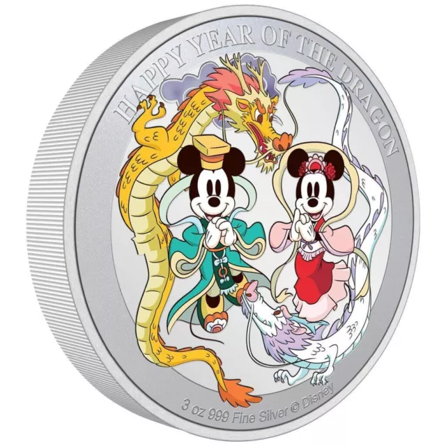 2024 Niue Disney Lunar Happy Year of the Dragon 3oz Silver Proof Coin