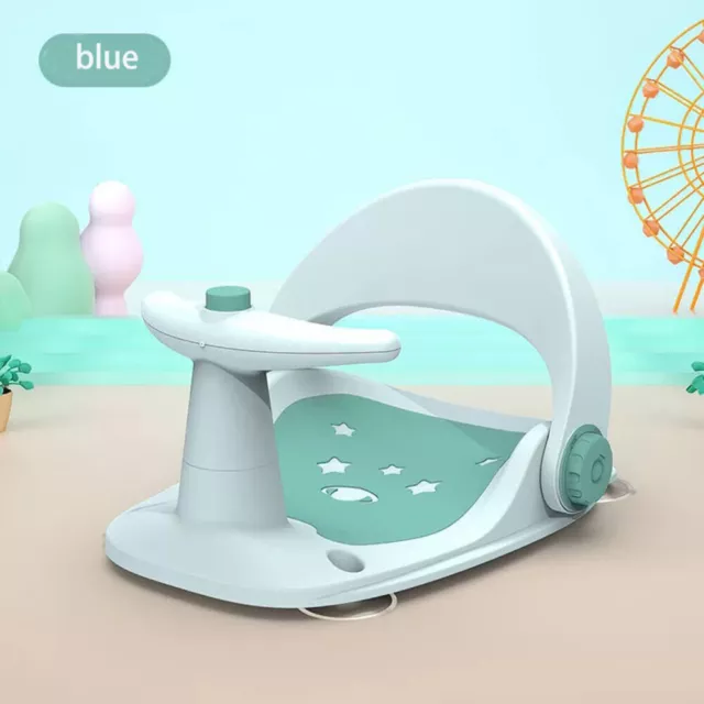 Baby Bath Seat Baby Shower Chair Tub Sit up Anti Slip for 6-18 Months Toys Blue