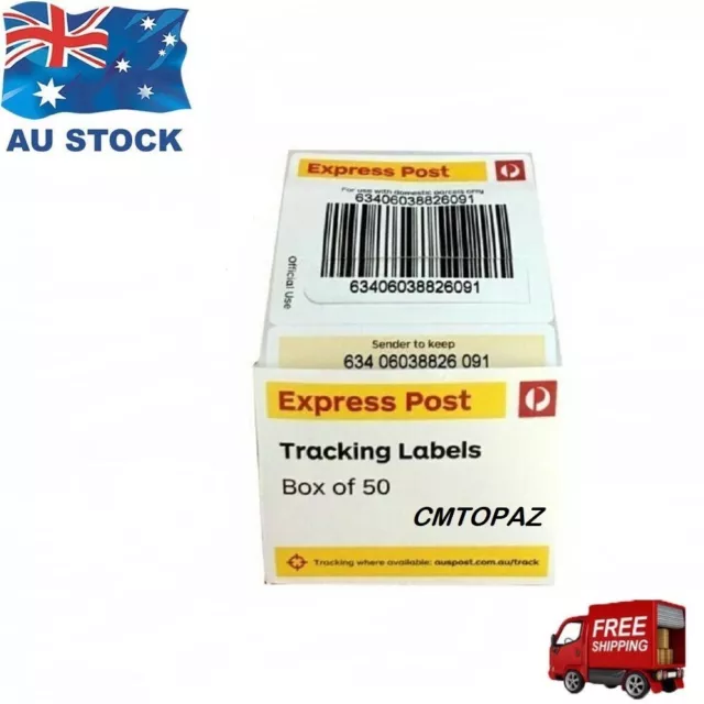 50 x Australia Post Express Parcel Post Tracking Labels FREE SHIPPING