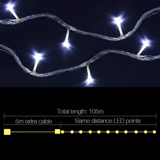 Jingle Jollys 100M Christmas String Lights 500LED Party Wedding Outdoor Garden 2