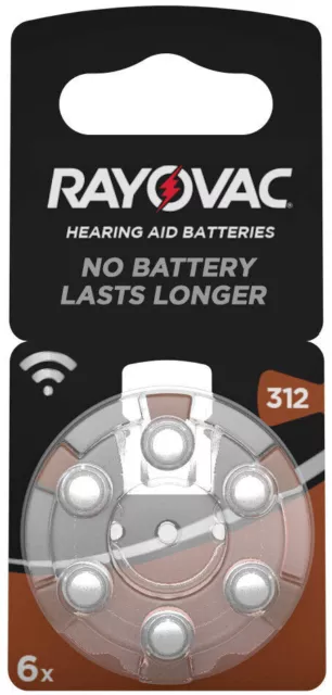 30 batterie per apparecchi acustici Rayovac Acoustic Special 312 PR41...