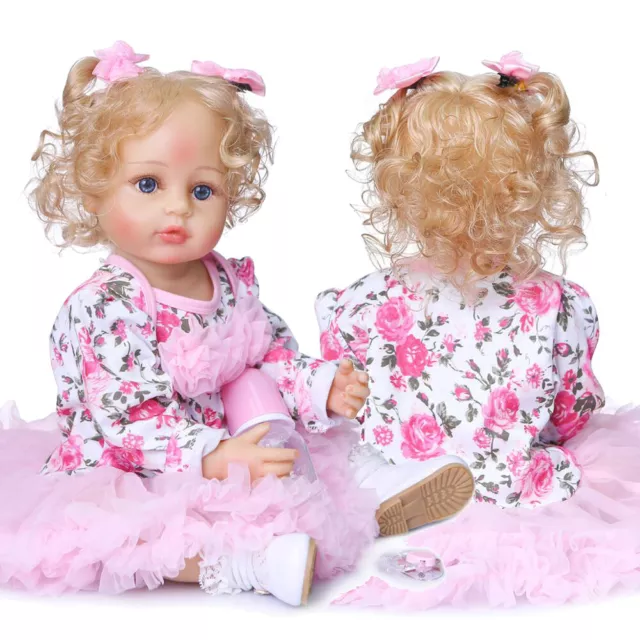 55cm 22" Full Body Waterproof Reborn Doll Newborn Toddler Girl Doll with Clothes