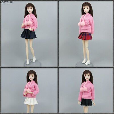 1:6 Set di vestiti moda rosa per 11.5" bambola abiti felpa felpa con cappuccio gonna giocattoli